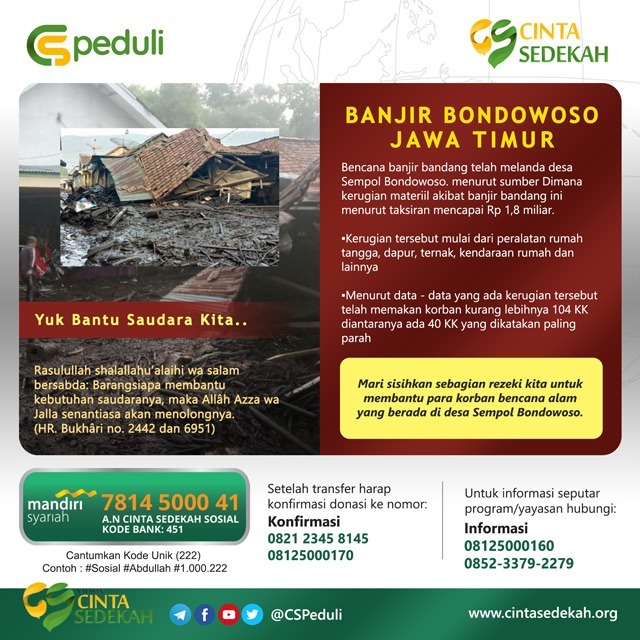 Peduli Bencana Banjir Bandang Di Bondowoso Jawa Timur