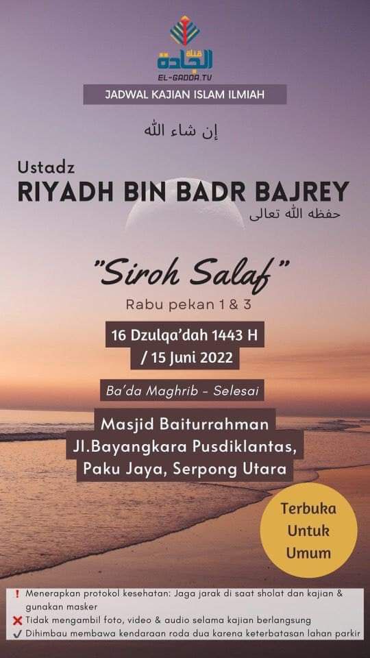 18 info kajian tangerang ustadz riyadh bin badr bajrey
